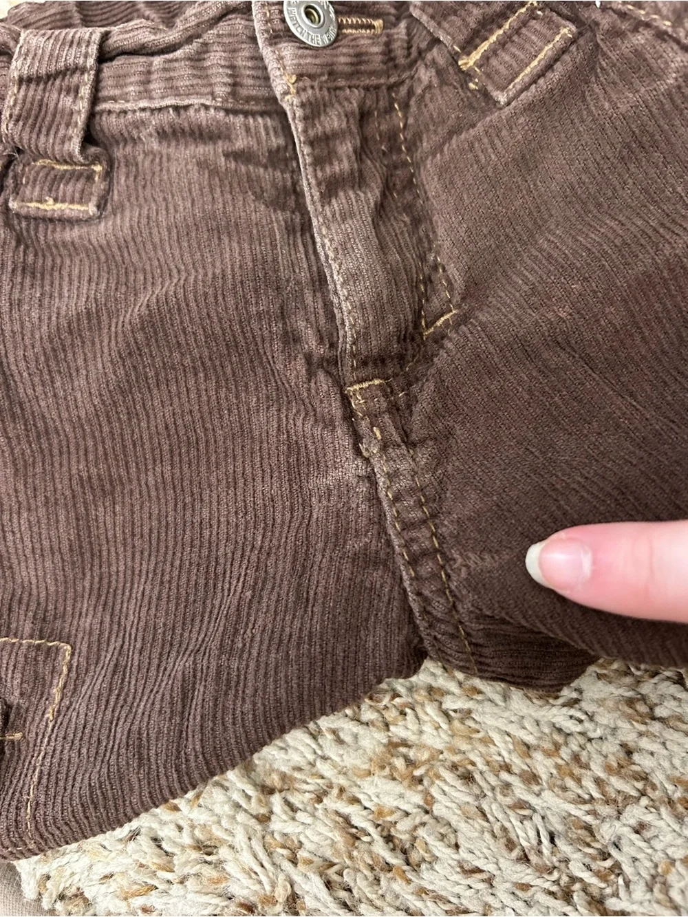 Vintage 90s Carters Brown Corduroy Baby‎ Pants Size 18 Months